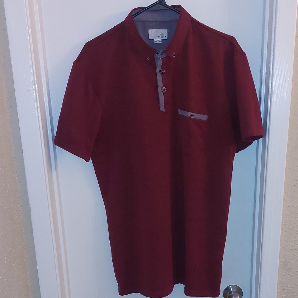 Crafts + Flow Men's Burgundy Polo Shirt